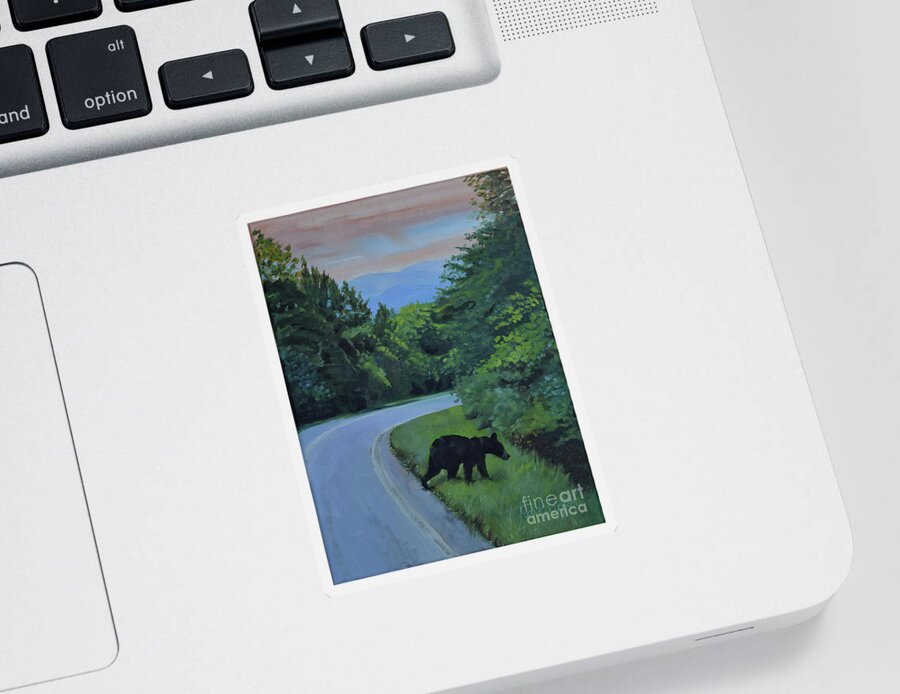  Sticker featuring the painting Bear Crossing by Jan Dappen