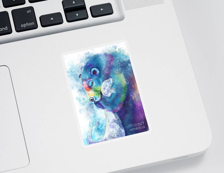 Bear Sticker featuring the digital art Bear Hugs Otter by Laura Ostrowski