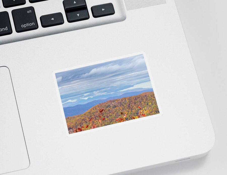 Autumn Sticker featuring the photograph Beautiful Colors on Top of a Mountain by Auden Johnson