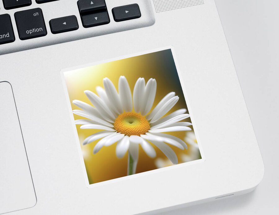 Daisy Sticker featuring the digital art Beautiful Daisy Flower by Ray Shrewsberry