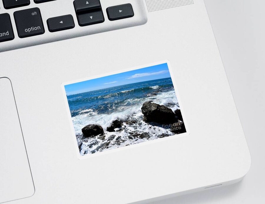 Beautiful Seascape Sticker featuring the photograph Beautiful Seascape With Waves by Leonida Arte