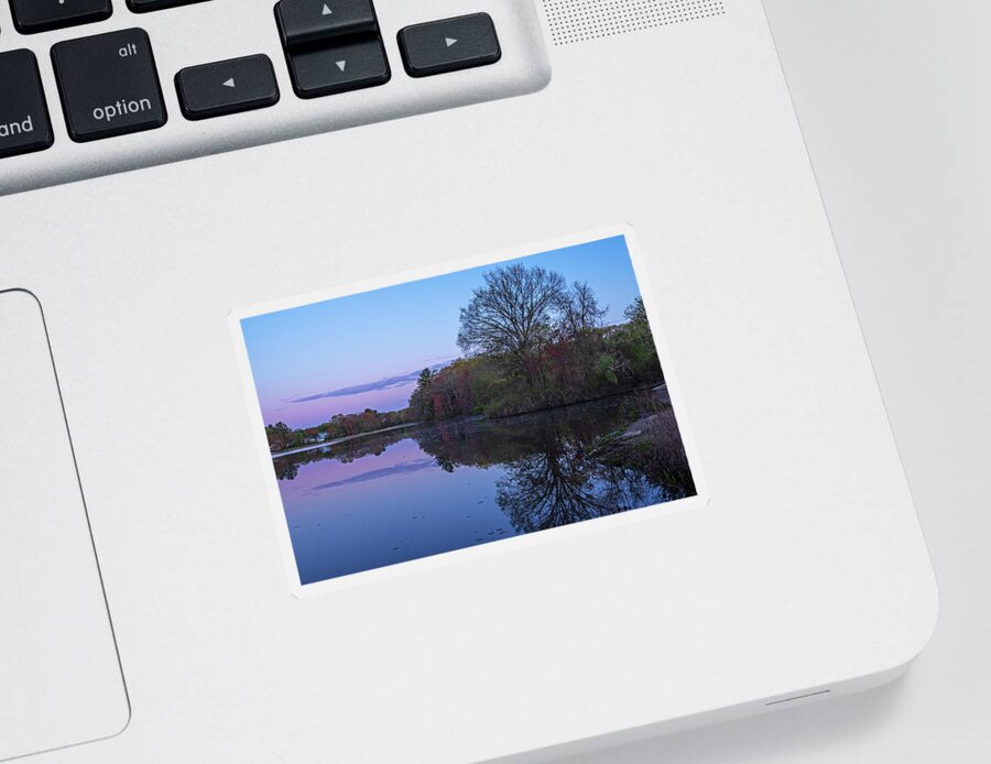 Billerica Sticker featuring the photograph Beaver Pond Sunrise Billerica Massachusetts by Toby McGuire