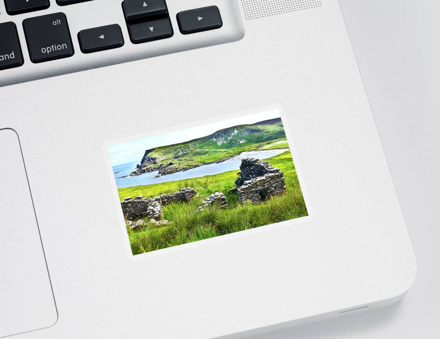 Magical Ireland Series By Lexa Harpell Sticker featuring the photograph Beefan Mountain - Glencolmcille, Ireland by Lexa Harpell