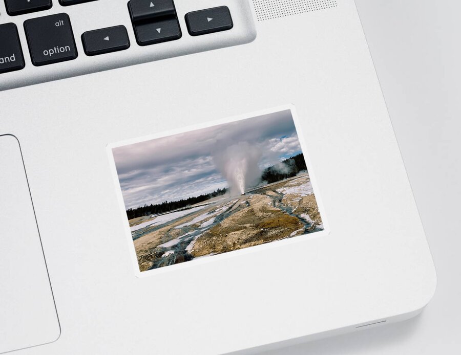 Yellowstone National Park Sticker featuring the photograph Beehive Geyser II by Cheryl Strahl