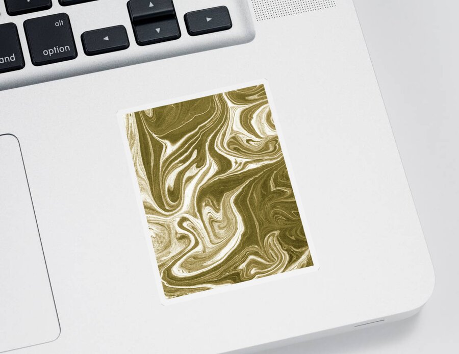 Beige Sticker featuring the painting Beige Brown Agate And Marble Watercolor Stone Collection VI by Irina Sztukowski