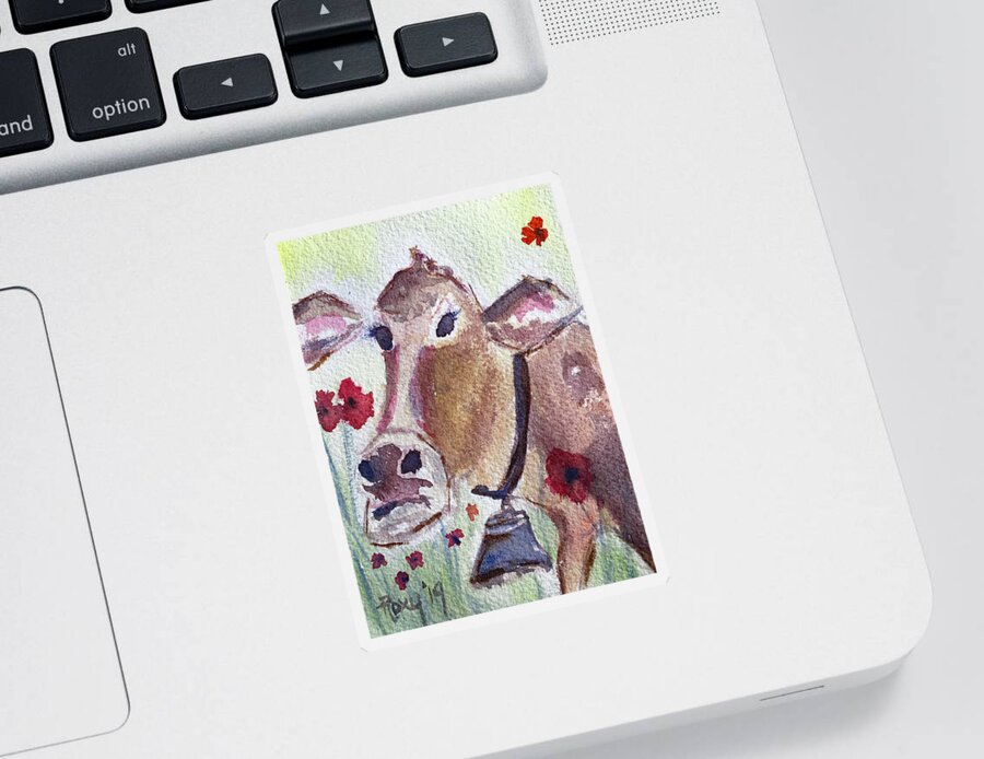 Watercolor Sticker featuring the painting Belle by Roxy Rich