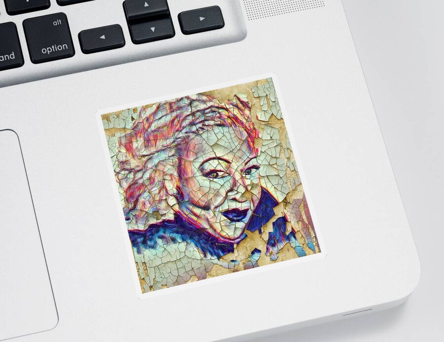  Sticker featuring the painting Beloved Toni by Angie ONeal