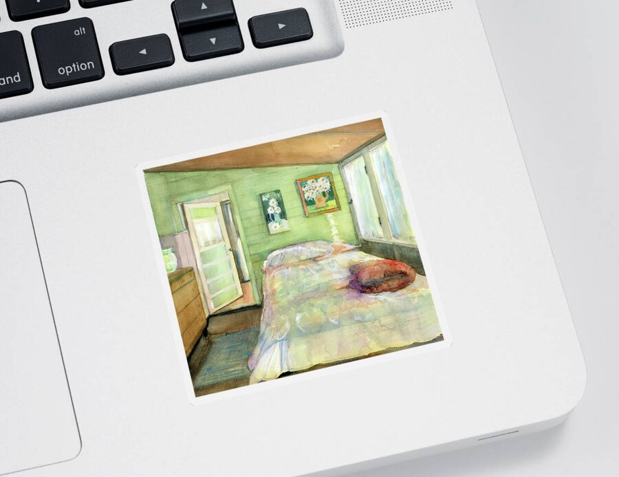 Cabin Bedroom Sticker featuring the painting Bemidji cabin by Rebecca Matthews
