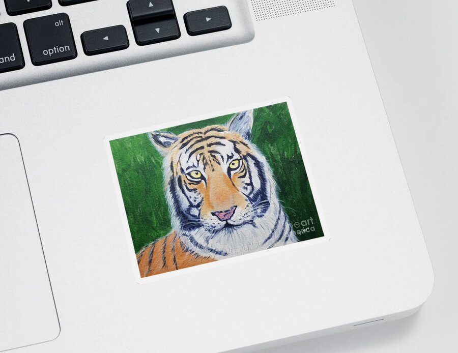Bengal Sticker featuring the painting Bengal Tiger by Stacy C Bottoms