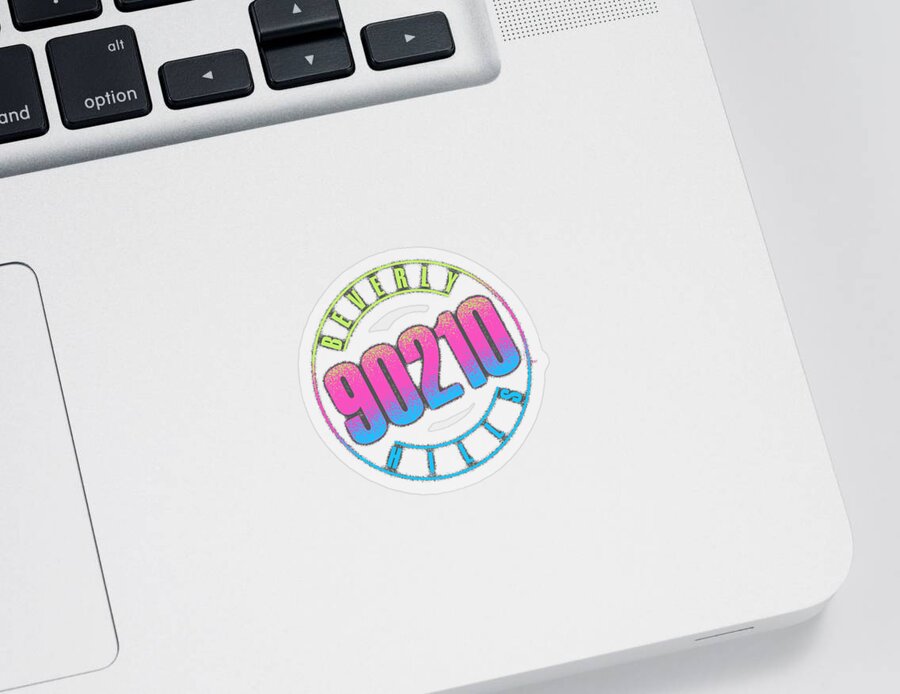 Beverly Hills 90210 Colorful Logo Sticker featuring the digital art Beverly Hills 90210 Colorful Logo by Odayj Lucin