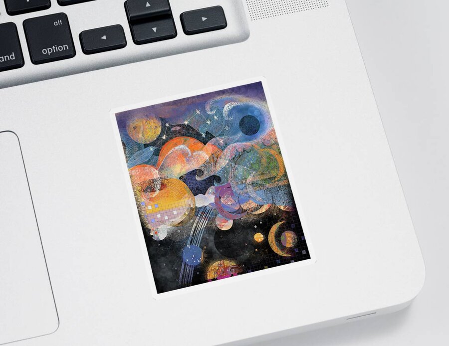 Galaxy Sticker featuring the digital art Beyond Time by Jennifer Lommers