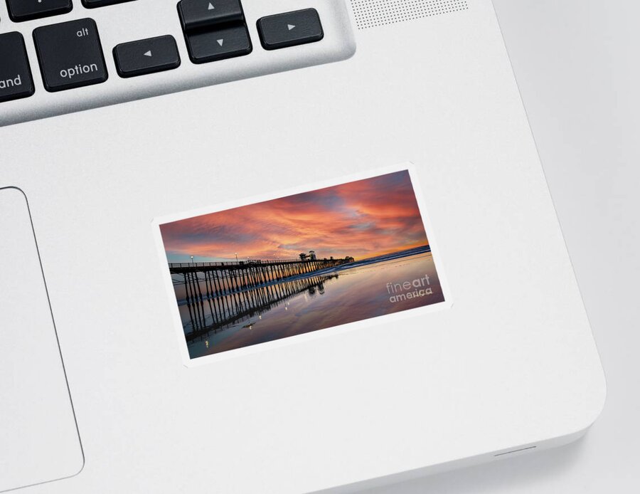 Beach Sticker featuring the photograph Big Reflections at Low Tide by David Levin