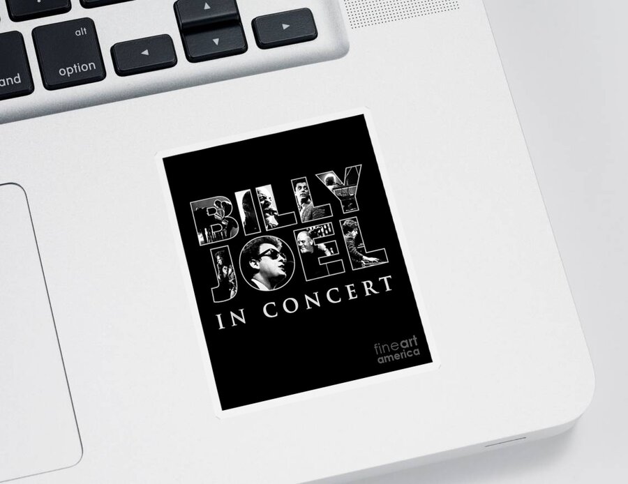 Billy Joel Sticker featuring the digital art Billy Joel - In Concert by Notorious Artist