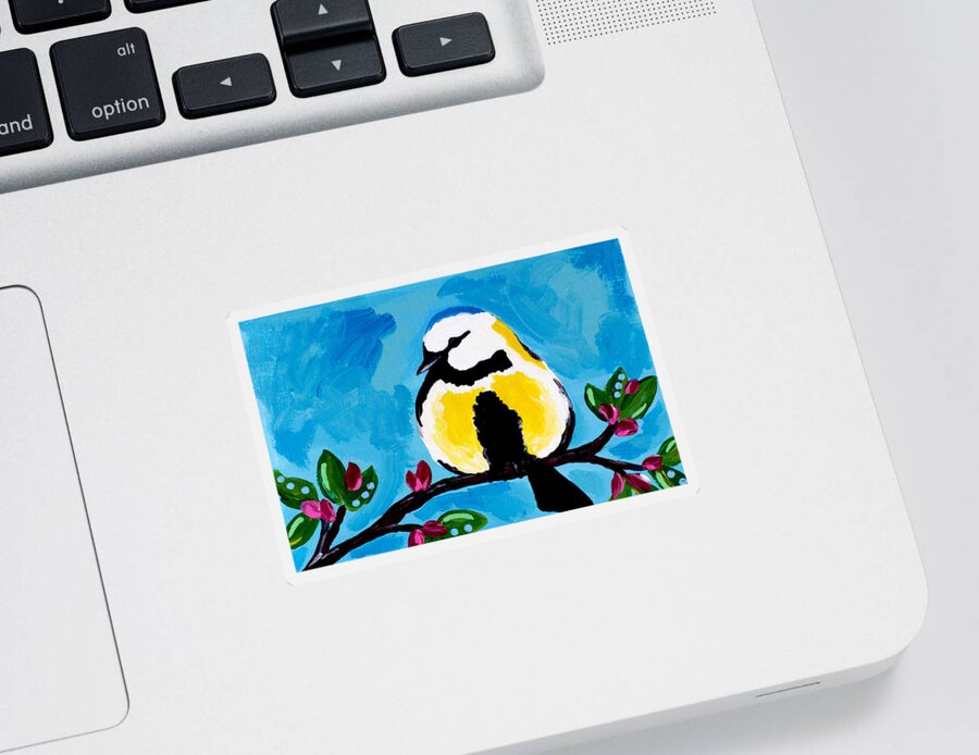 Bird Sticker featuring the painting Bird Blue by Beth Ann Scott