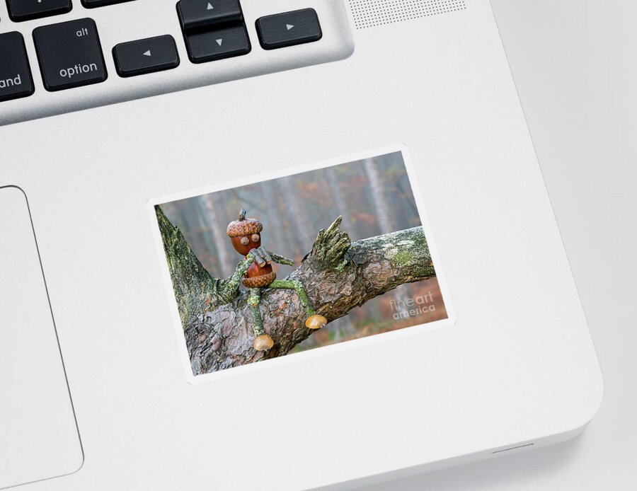 Figure Sticker featuring the photograph Birdwatcher Sitting on Branch by Arterra Picture Library