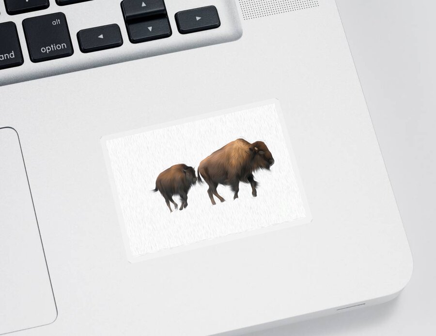 Bison Sticker featuring the photograph Bison by Patrick Nowotny