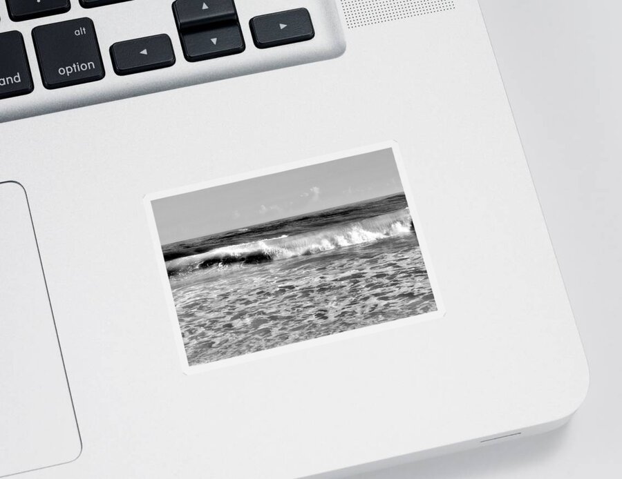 Ocean Sticker featuring the photograph Black and white Ocean Photo 177 by Lucie Dumas