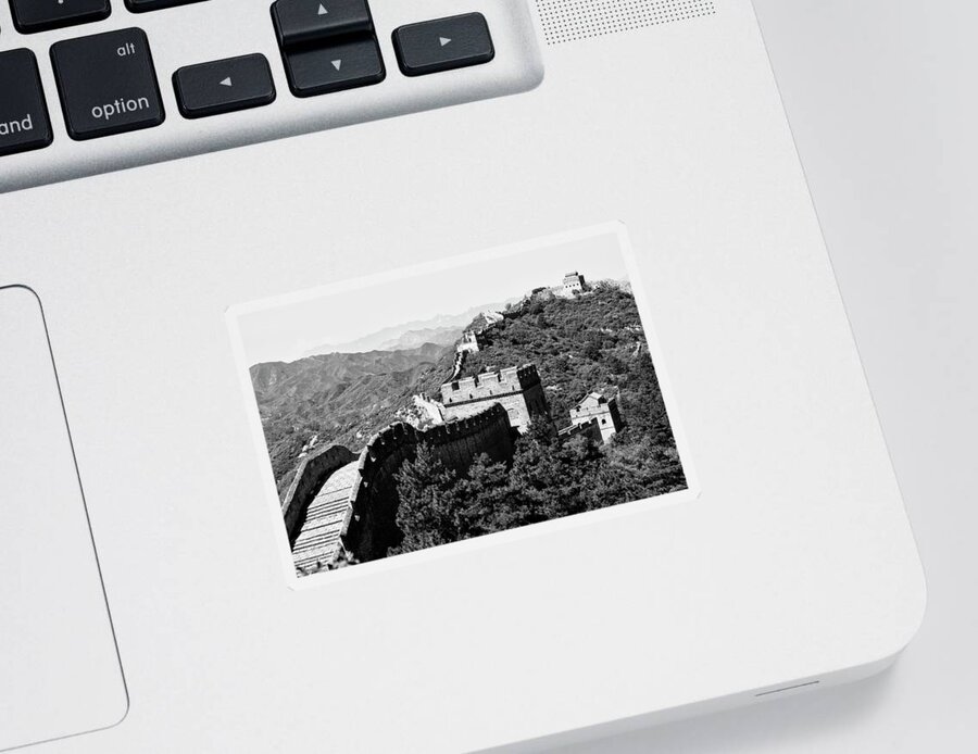 Great Wall Of China Sticker featuring the photograph Black China Series - Great Wall of China by Philippe HUGONNARD