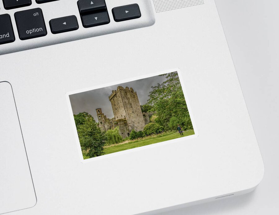 Piper Sticker featuring the photograph Blarney Castle by Marcy Wielfaert