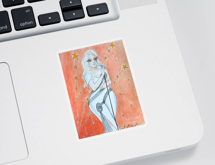 Blond Sticker featuring the painting Blond Bombshell No. 1 by Jayne Somogy
