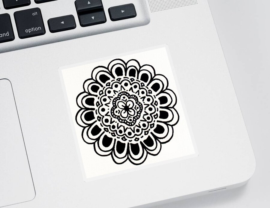 Mandala Sticker featuring the painting Bloom by Beth Ann Scott
