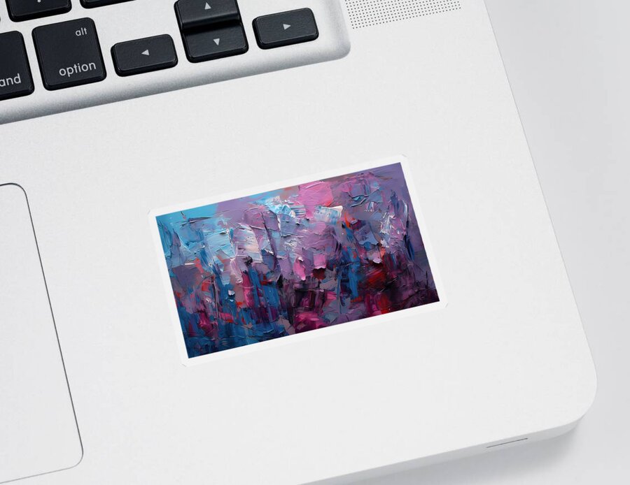 Abstract Art Sticker featuring the digital art Blue and Purple Hues by Caito Junqueira