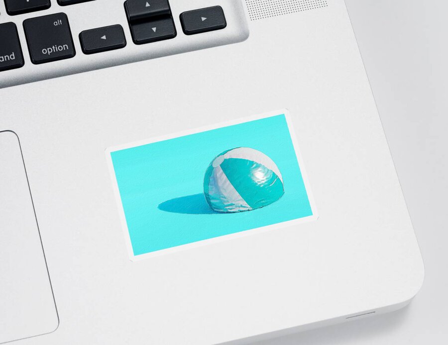Wave Sticker featuring the painting Blue Beach Ball by Tony Rubino