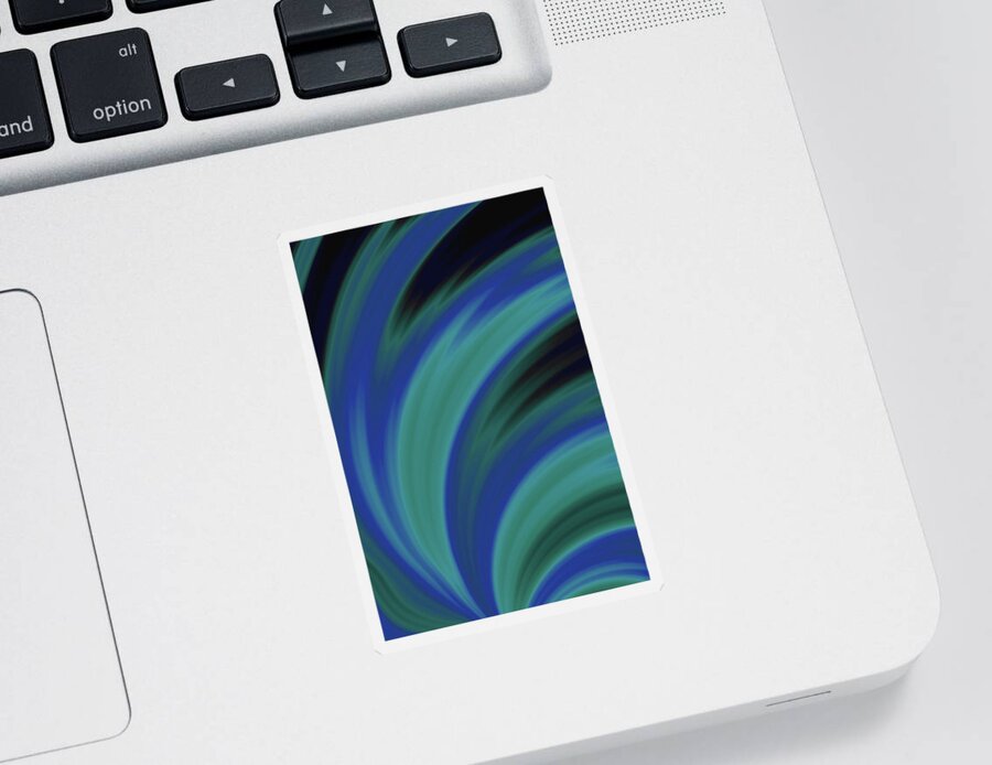 Abstract Sticker featuring the digital art Blue Brush Strokes Minimalist Abstract by Shelli Fitzpatrick