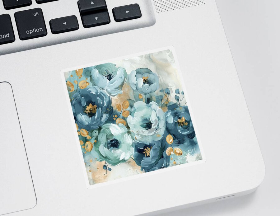 Roses Sticker featuring the painting Blue Drama by Tina LeCour