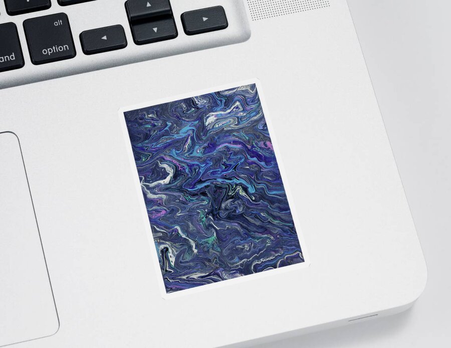 Acrylic Sticker featuring the painting Blue Haze by Tessa Evette