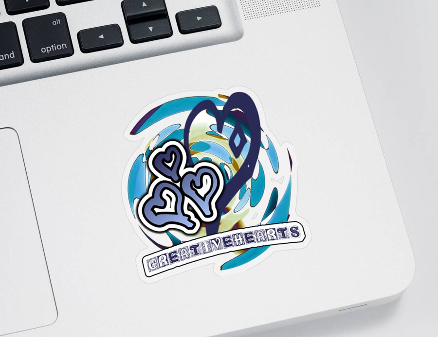 Blue Sticker featuring the digital art Blue Heart Graphic Sticker by Delynn Addams
