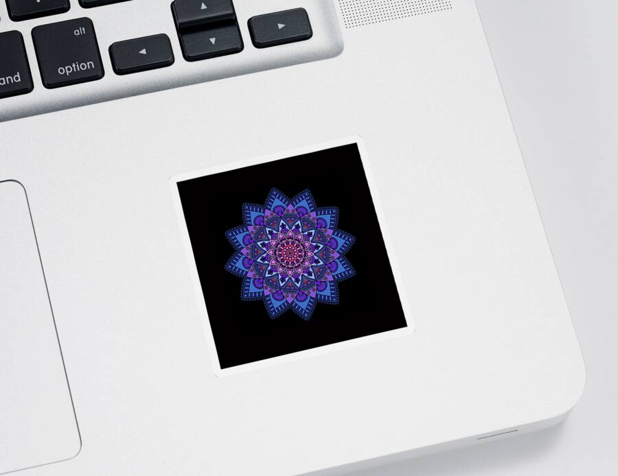 Digital Art Sticker featuring the digital art Blue Lavender Spiral by G Lamar Yancy