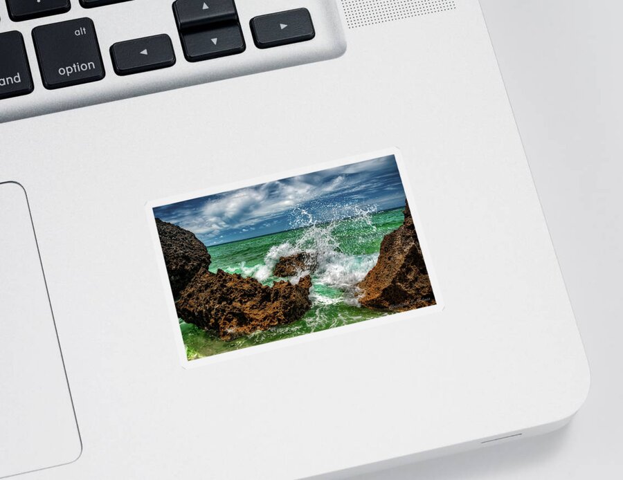 Rocks Sticker featuring the photograph Blue Meets Green by Christopher Holmes