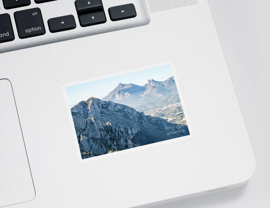 Mountains Sticker featuring the photograph Blue mountain landscape by Adriana Mueller