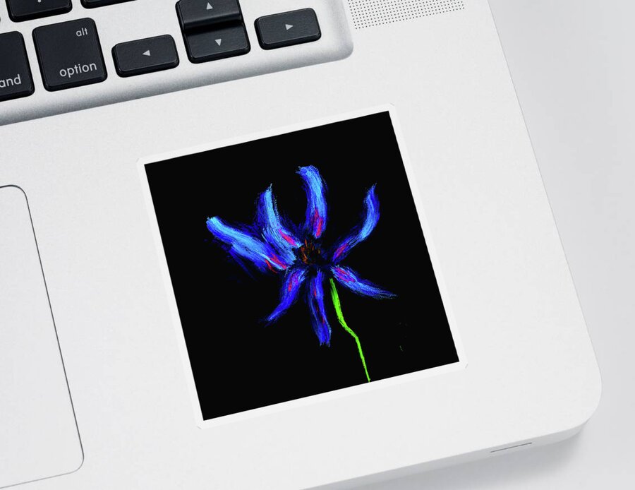 Blue Petals Sticker featuring the digital art Blue petals #k0 by Leif Sohlman