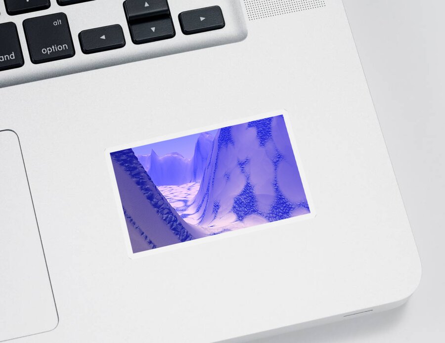 Skin Sticker featuring the digital art Blue Reptile Planet by Bernie Sirelson