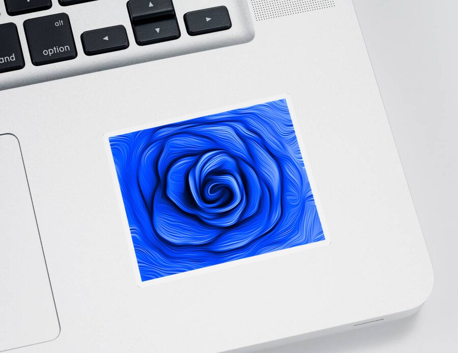 Flower Sticker featuring the digital art Blue Rose by Ronald Mills