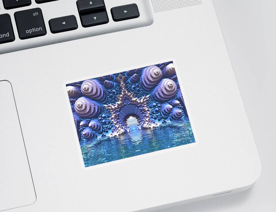 Digital Art Sticker featuring the digital art Blue Water Passage by Phil Perkins