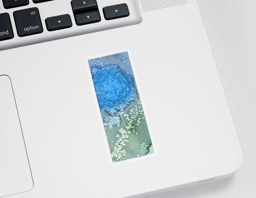 Abstract Floral Art Sticker featuring the painting Blue Wildflower by Dawn Derman