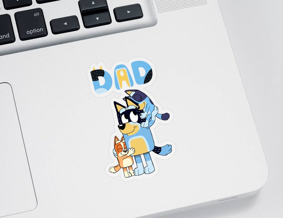 Bluey Bingo And Dad Girl Sticker by Handsley Nguyen - Pixels