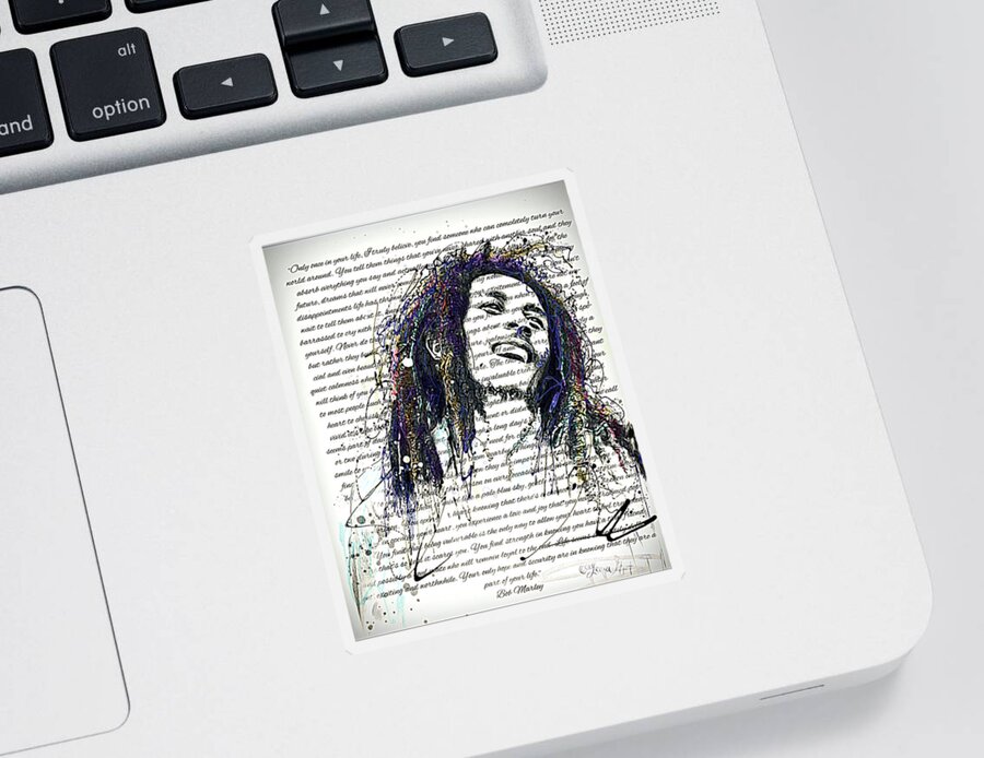 Portrait Sticker featuring the digital art Bob's Digital Ink Painting by OLena Art