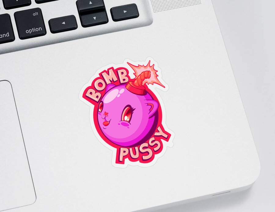 Bomb Sticker featuring the drawing Bomb Pussy II by Ludwig Van Bacon
