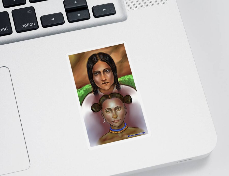 Spirit Guide Collection Sticker featuring the digital art Bonnie's Spirit Guidse by Carmen Cordova