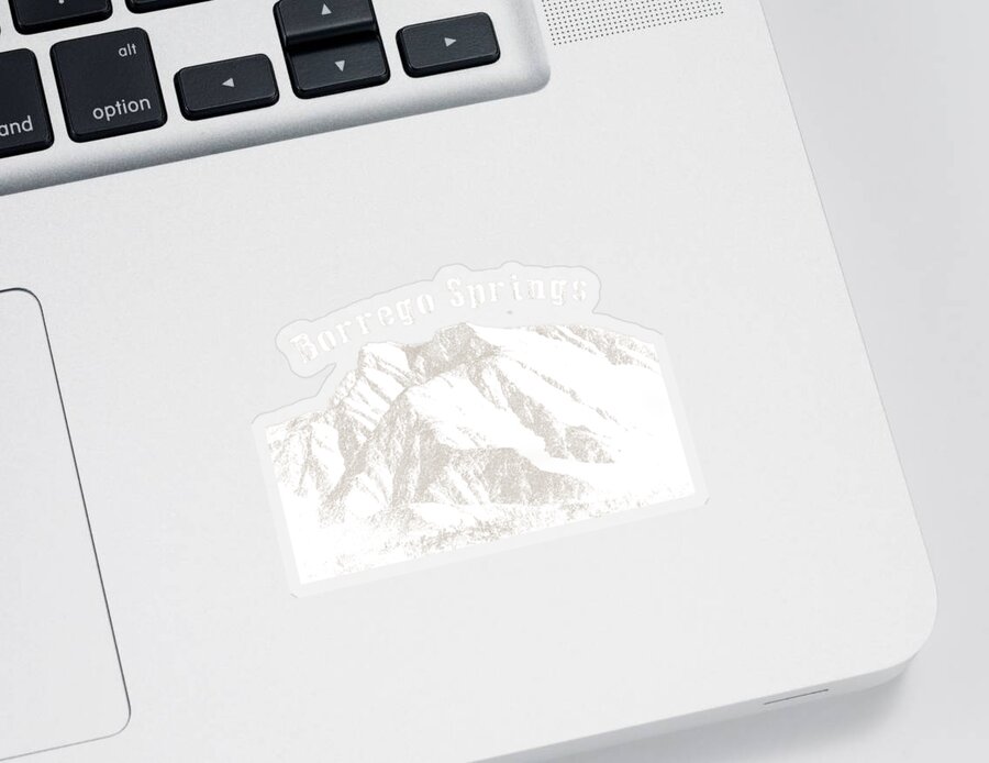 Borrego Springs Sticker featuring the digital art Borrego Springs - White by Peter Tellone