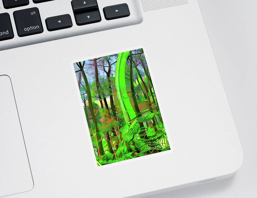 Forest Sticker featuring the digital art Bosque naive art wall art by Christina Fairhead