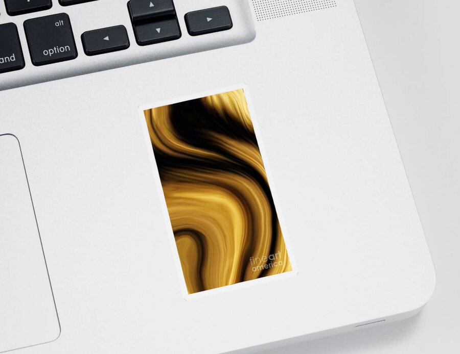 Golden Swirls Sticker featuring the digital art Bossier by Glenn Hernandez