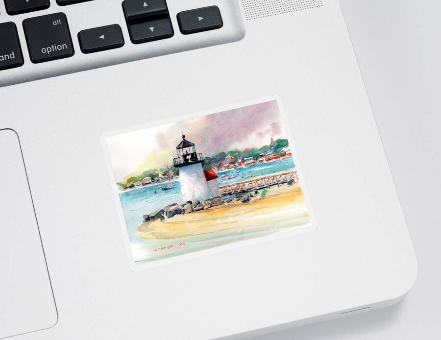 Nantucket Sticker featuring the painting Brant Point Light by P Anthony Visco