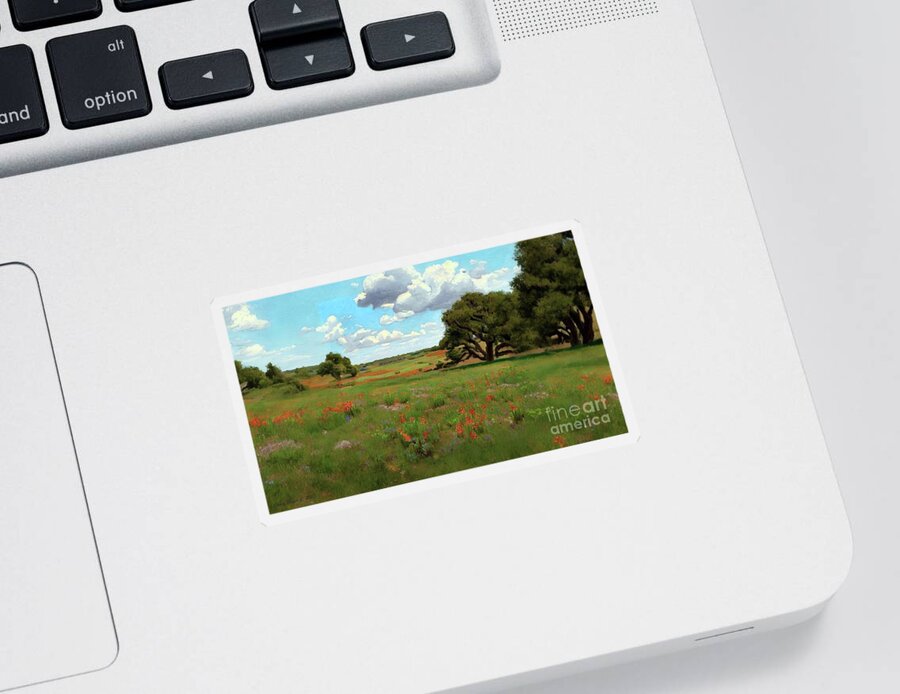 Landscape Sticker featuring the digital art Brazos River Valley by Stacey Mayer