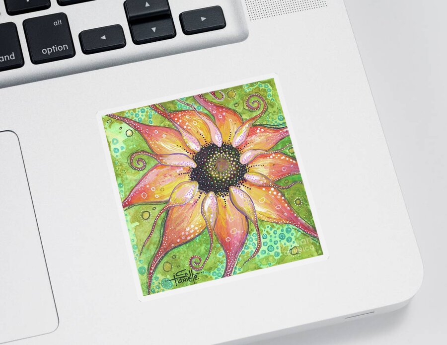 Sunflower Painting Sticker featuring the painting Breathe In the New You by Tanielle Childers