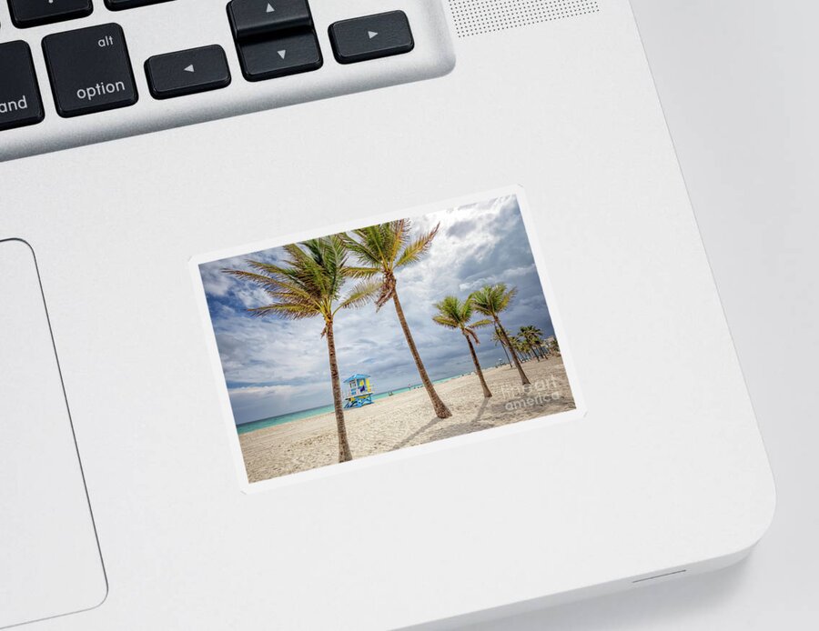 Beach Sticker featuring the photograph Breezy Day on Hollywood Beach by Becqi Sherman